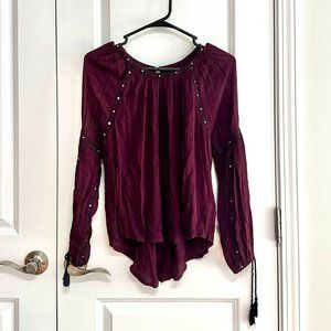 Flowy Plum Blouse with Sparkle Detail (Forever 21)